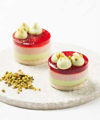 Picture of RB 3" Berry Pistachio Mousse Cake (Seas)